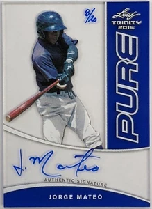2015 LEAF TRINITY JORGE MATEO BLUE ON CARD ROOKIE AUTO #D 8/20 NM-MT - Picture 1 of 1