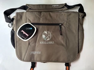 NWT JANSPORT OLIVE MESSENGER BAG WITH BARNES AND NOBLE LOGO - Picture 1 of 2