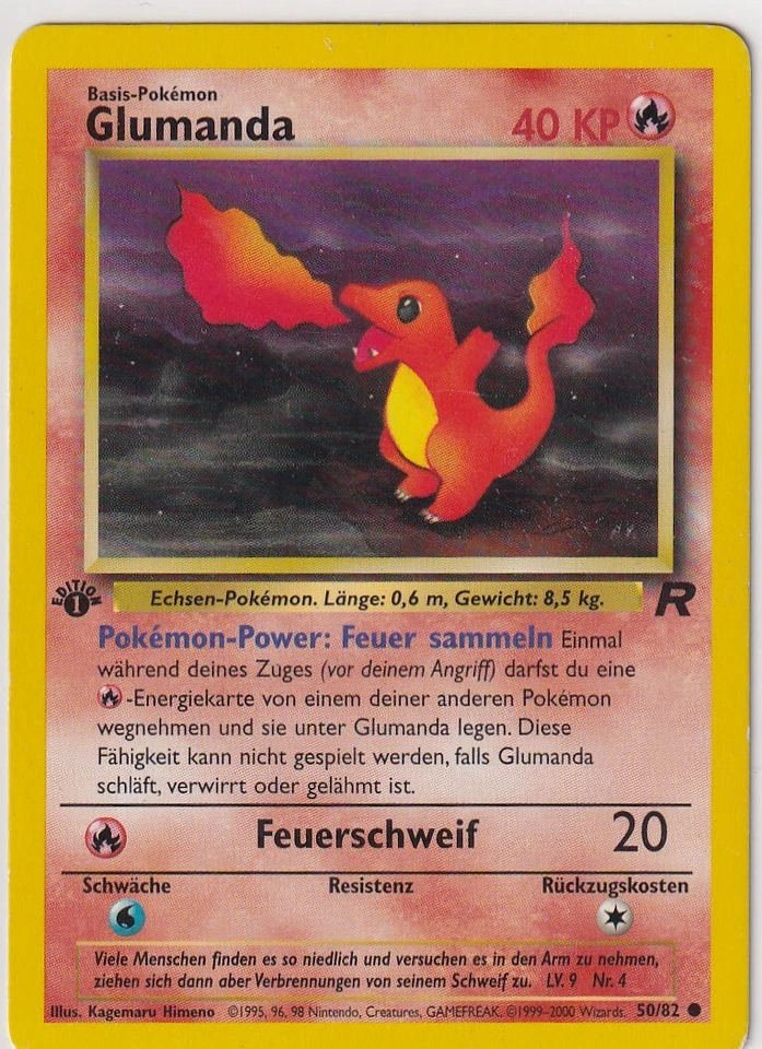 Pokemon Card Team Rocket No 50/82 Glumanda First Edition German - Image 1 of 1