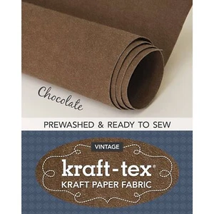 Kraft-tex Roll Vintage, Fabric Paper Vegan Leather NIP - Chocolate 18.5˝ x 29.5˝ - Picture 1 of 3