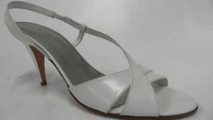 Sandalias para mujer Coach Kaylee Stiletto Slingbacks Talla 11 M Cuero Blanco Liso - Imagen 1 de 5