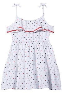 Janie and Jack Kid's Girl Star Print Jersey Dress White - Picture 1 of 1
