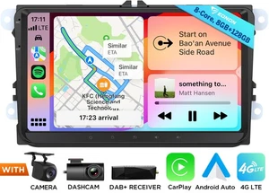 Für VW Golf R32 Android Autoradio 8+128 9 Zoll QLED CarPlay WiFi LTE DSP RDS GPS - Bild 1 von 22