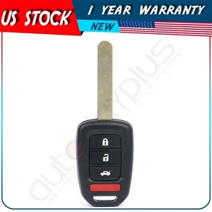 Remote Car Key Fob for Honda Accord Civic 2013 2014 2015 MLBHLIK6-1T 4 Buttons - Picture 1 of 9