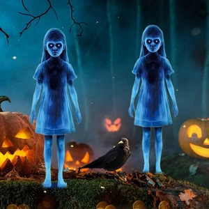 Palo fantasma Halloween decorazione metallo palo giardino fantasma palo ornamento  - Foto 1 di 10