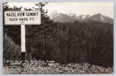 Vintage Real Photo Postcard Hazel View Summit Redwood Highway 2435 Ft - Image 1 of 2