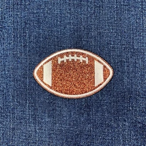 Glitter Football Applique Patch Medium Embroidered Sports Ball Badge 3" Iron On - Picture 1 of 2