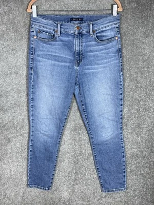 Pantalones de mezclilla ajustados Level 99 para mujer talla 12 azules desgastados elásticos bolsillos Foto 1 de 4