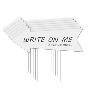 Blank Arrow Signs With Stakes 6 Pack - 17 x 6 Inches Wedding Directional Yard... - Picture 1 of 8