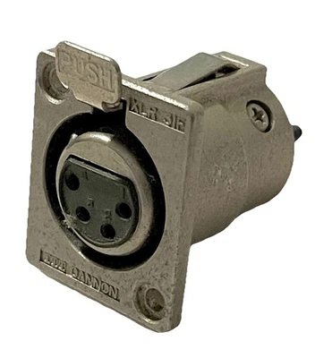 ITT Canon XLR 31F 4 pines chasis hembra brida rectangular Foto 1 de 3