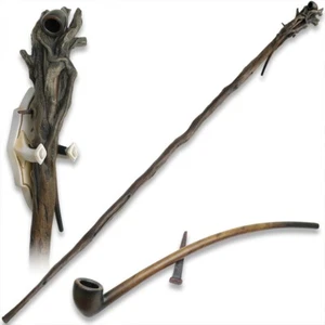 LOTR Gandalf The Grey Staff with Pipe, Certificate of Authenticity, 69" Overall - Picture 1 of 6