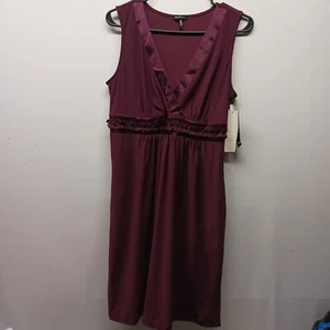 Vestido Daisy Fuentes City Skyline rojo vino sin mangas cuello en V para mujer M - Imagen 1 de 4