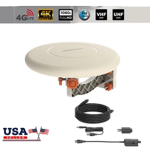 Antenna TV esterna omnidirezionale UHF VHF 360° digitale camper booster guadagno marino - Foto 1 di 13