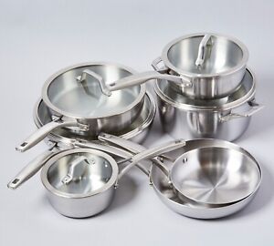 Excellent Calphalon Premier Stainless Steel 12Pc Cookware Set. *Orig.$300