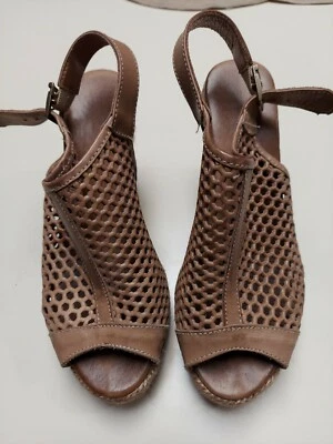 SANDALIA GAIMO ESPA PRILLES MARRÓN PEEP TOE CUERDA TACÓN TALLA 6M Foto 1 de 4