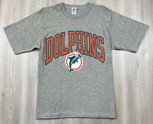 Vintage Miami Dolphins Single Stitch Gray T Shirt Made in USA Size Medium NFL - Picture 1 of 10