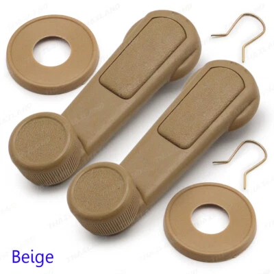 Pair Beige Windows Crank Handle Fits Mitsubishi Cyclone L200 Lancer 1986 2005 - Изображение 1 из 4