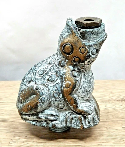Vintage Antique Brass Frog Toad Lawn Sprinkler Fountain Yard Art With Stake Cover
