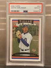 PSA 10 2006 TOPPS #639 Rookie JUSTIN VERLANDER {Flawless QR Slab} Detroit Tigers