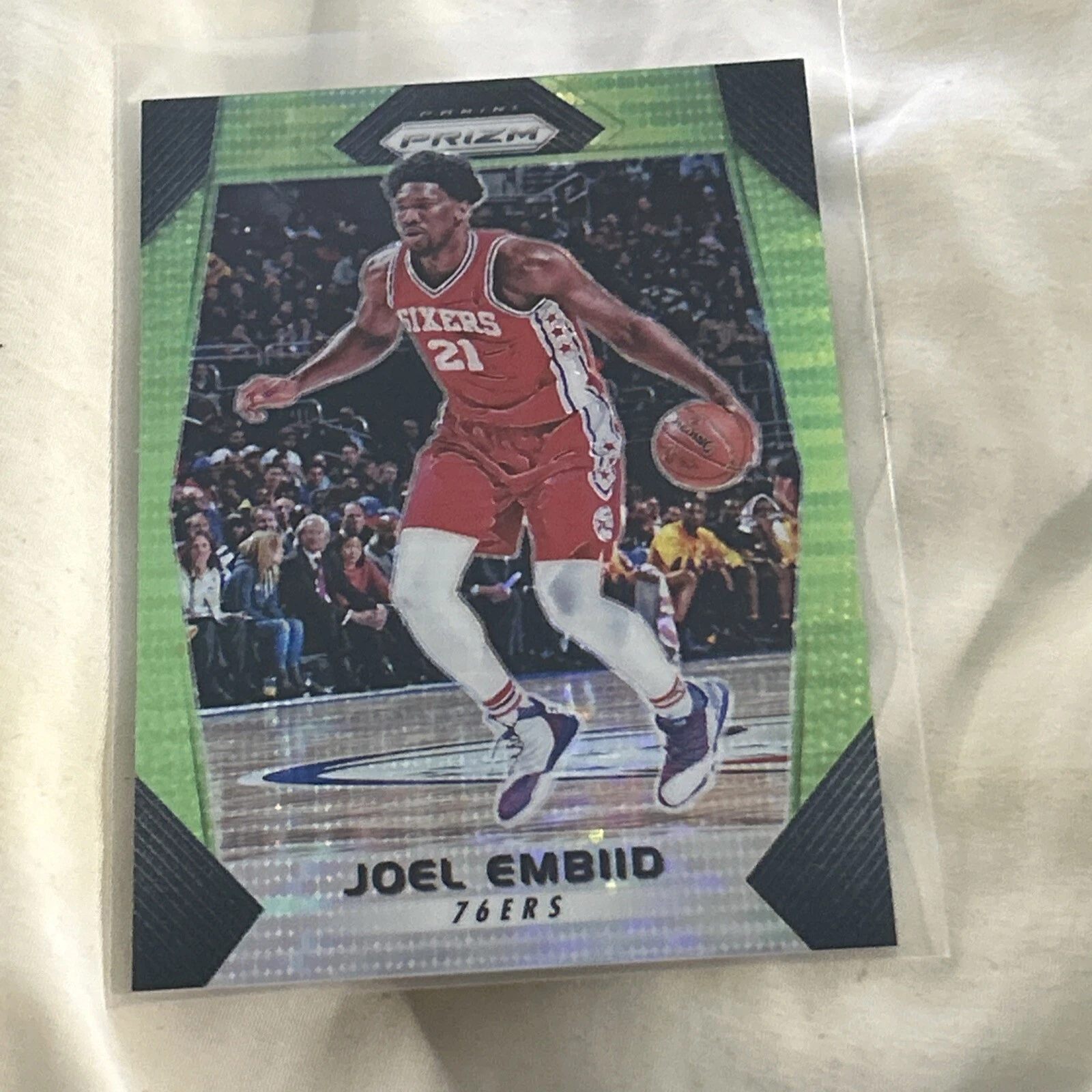 2017-18 Panini Green Pulsar Prizm Joel Embiid 76ers 02/25 Rare