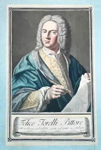 c1780 Felice Torelli Color. Copper Portrait After Painting Self Portrait - Picture 1 of 1