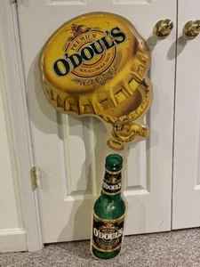Vintage O'Doul's Non-Alcoholic Beer Bottle & Cap Large Metal Sign 39" x 17" - Picture 1 of 5