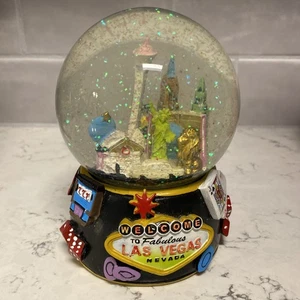 Welcome To Fabulous LAS VEGAS ~ SNOW GLOBE ~ Glitter ~ 5.75” ~ Good Condition - Picture 1 of 6