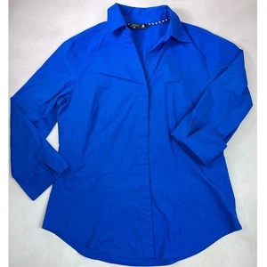 Vintage Riders by Lee Womens Blue Long Sleeve Button Down Shirt Medium Career - Picture 1 of 6