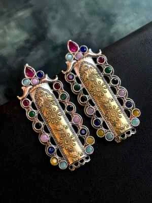 Dual Tone Ethnic Party wear Earring - Image 1 of 2