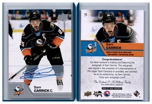 21.2020.21 Oberdeck AHL Autogramm Auto #71 Sam Carrick - Möwen - Bild 1 von 1