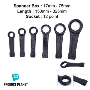 17-75mm Slogging Box End Striking Ring Wrench Spanner Bi-Hex 12 Sided Metric - Picture 1 of 27