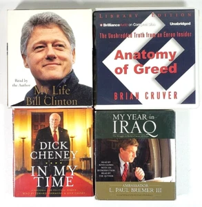 Mixed Lot of 4 Audio Books on CD Bill Clinton Dick Cheney Iraq Politics Greed - Imagen 1 de 9