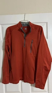 REI Men's Quarter Zip Orange Pullover Jacket Long Sleeve - Picture 1 of 4