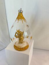 Vintage De Carlini Glass Christmas Ornament Angel in Dome Diorama Made in Italy