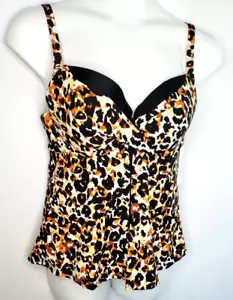 Traje de baño Tankini FULLFITALL imitación flyaway con aros talla 16 estampado animal nuevo con etiquetas - Imagen 1 de 17