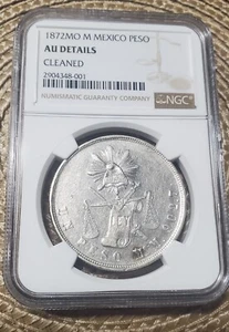 1872MO M MEXICO PESO BALANCE Silver Coin( NGC AU DETAILS ) - Picture 1 of 6