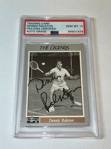 PSA/DNA TENNIS LEGEND DENNIS RALSTON SIGNED CARD #23 1991 NETPRO AUTOGRAPH