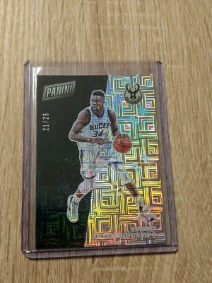 Giannis Antetokounmpo 2017 Panini VIP #BK13 Squares #21/25 Made Card  - Image 1 of 2