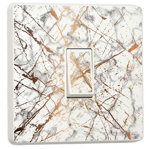 Pack de 2 vinilos de vinilo Gold Marble Effect Single or Double Light Switch Sticker - Imagen 1 de 8