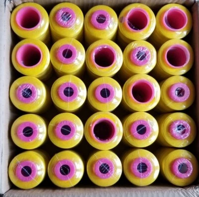 50 Spools Bright Yellow Multi Purpose Sewing Machine Threads T27 100% Polyester - Image 1 of 4