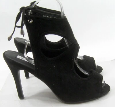 Cape Robbin Black 4.5" Heel OPEN Toe back lace  Shoes WOMEN Size   6 - Image 1 of 4