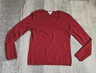 100% 2 Ply Cashmere Red V Neck Sweater Size M Charter Club