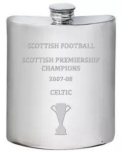 CELTIC FC 2007 2008 Scottish Premiership Champions Pewter 6oz Hip Flask - Picture 1 of 5