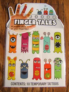 Finger Tales Monster/Alien Temporary Tattoo Puppet Boys Stocking Stuffer Toy - Picture 1 of 1