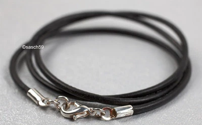 Lederkette nach MASS 2mm Lederband Lederhalskette Lederketten Leder Halsband MKK - Bild 1 von 4