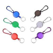 ID Card Holder Badge Retractable Key Chain Safety Coil Carabiner Security Belt