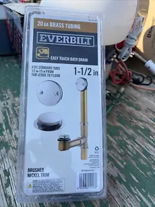 VERSIEGELT Everbilt 1-1/2" 20GA Messingrohr Bad Ab- und Überlaufabfluss Nickel gebürstet - Bild 1 von 2