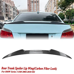 1x Carbon Look Rear Spoiler Lip Wing For BMW 5 Series E60 2004-2010 M4 Style - Picture 1 of 10