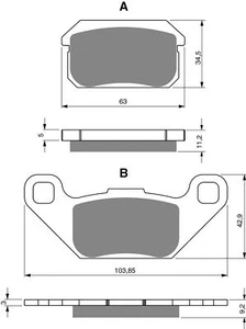 Brake Disc Pads Rear R/H Goldfren for 2009 Adly Crossroad Sentinal Quad 300 - Picture 1 of 2