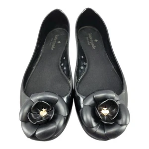 Zapatos planos Kate Spade para mujer con flores de gelatina bailarina de ballet Camilla 9 negros - Imagen 1 de 9